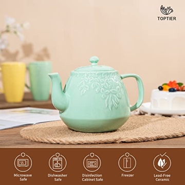 Elegant Toptier Leaf Teapot with Infuser for Tea Lovers