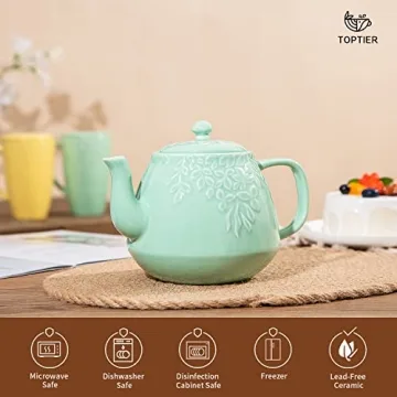 Elegant Toptier Leaf Teapot with Infuser for Tea Lovers