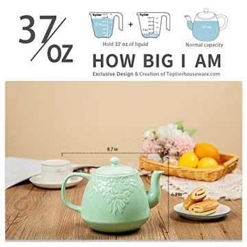 Elegant Toptier Leaf Teapot with Infuser for Tea Lovers