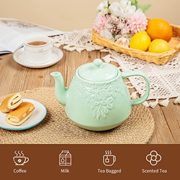 Elegant Toptier Leaf Teapot with Infuser for Tea Lovers