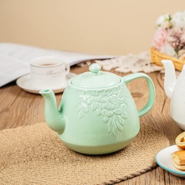 Elegant Toptier Leaf Teapot with Infuser for Tea Lovers