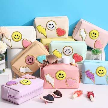 Chunful 9 Pack Colorful Makeup Bags for Women Gifts