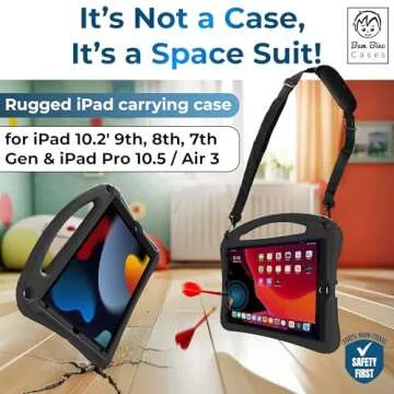 Bam Bino Space Suit iPad Kids Case for iPad Pro 12.9-inch 3rd/4th/5th/6th Generation (2018-2022 Models) (Cosmic Black) - [Not for iPad Pro 12.9 1st/2nd Gen]