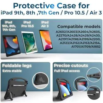 Bam Bino Space Suit iPad Kids Case for iPad Pro 12.9-inch 3rd/4th/5th/6th Generation (2018-2022 Models) (Cosmic Black) - [Not for iPad Pro 12.9 1st/2nd Gen]