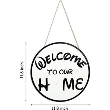 Cute Mouse Interchangeable Welcome Door Sign for Homes