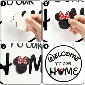 Cute Mouse Interchangeable Welcome Door Sign for Homes