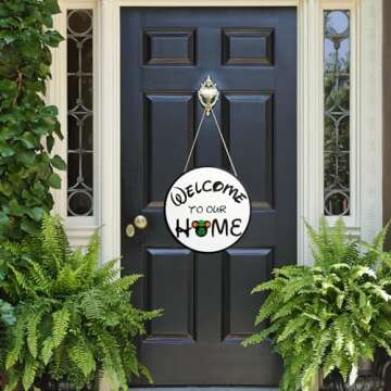 Cute Mouse Interchangeable Welcome Door Sign for Homes