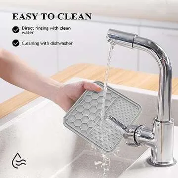 Coomazy 2-Pack Lick Mat for Cat Puppy, Slow Feeder & Non-Slip Design, Boredom and Anxiety Reducer, Suitable for Yogurt, Peanut Butter and Liver Paste, BPA-Free, Non-Toxic (Gray/Beige)