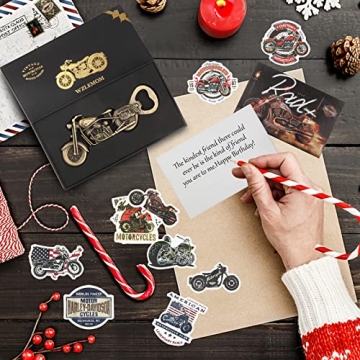 Motorcycle Beer Christmas Gifts for Men, Dad, Him, Unique Vintage Motorcycle Beer Bottle Opener Birthday Gifts for Men Father Husband Boyfriend, Stocking Stuffers Gifts from Daughter Son Wife