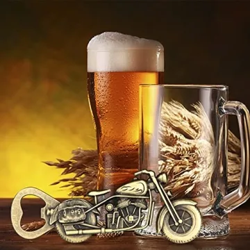 Motorcycle Beer Christmas Gifts for Men, Dad, Him, Unique Vintage Motorcycle Beer Bottle Opener Birthday Gifts for Men Father Husband Boyfriend, Stocking Stuffers Gifts from Daughter Son Wife