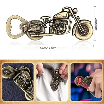 Motorcycle Beer Christmas Gifts for Men, Dad, Him, Unique Vintage Motorcycle Beer Bottle Opener Birthday Gifts for Men Father Husband Boyfriend, Stocking Stuffers Gifts from Daughter Son Wife