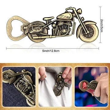 Motorcycle Beer Christmas Gifts for Men, Dad, Him, Unique Vintage Motorcycle Beer Bottle Opener Birthday Gifts for Men Father Husband Boyfriend, Stocking Stuffers Gifts from Daughter Son Wife