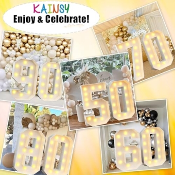 KAINSY Light Up Number 9 - 4ft Marquee for 9th Birthday