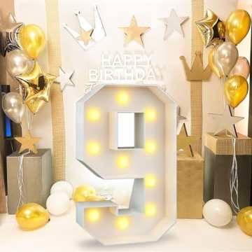 KAINSY Light Up Number 9 - 4ft Marquee for 9th Birthday