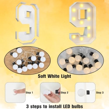 KAINSY Light Up Number 9 - 4ft Marquee for 9th Birthday