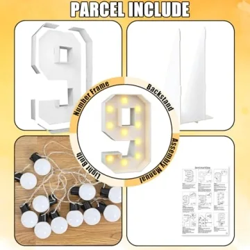 KAINSY Light Up Number 9 - 4ft Marquee for 9th Birthday