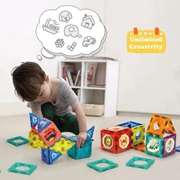 BINZKBB Light Magnetic Tiles Building Blocks for Kids,3D Clear Educational STEM Building Toys,Magnetic Marble Run Blocks Toys for Kids Ages 3 4 5 6 7 8 10+Year Old Boys Girls Creative Gift(110 PCS)