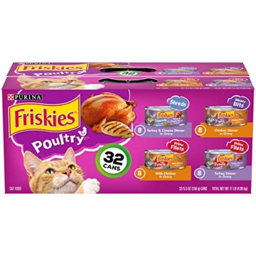 Purina Friskies Gravy Wet Cat Food Variety Pack, Poultry Shreds, Meaty Bits and Prime Filets - (Pack...