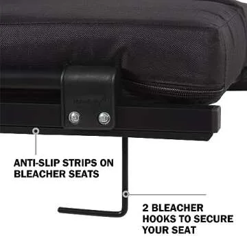 Hmnitaty Stadium Seating for Bleachers, Most Compact Bleacher Seat with Backrest and Cushion Wide, Extra Comfortable Stadium Chair Seats with Highest Backs Shoulder Strap, Perfect for Sports Events