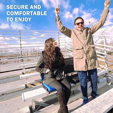 Hmnitaty Stadium Seating for Bleachers, Most Compact Bleacher Seat with Backrest and Cushion Wide, Extra Comfortable Stadium Chair Seats with Highest Backs Shoulder Strap, Perfect for Sports Events