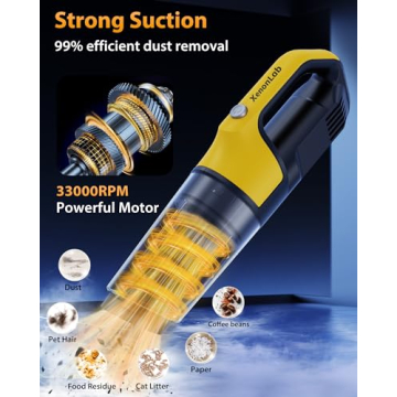 XenonLab Lightweight Handheld Cordless Vacuum 10000PA Powerful Pet Hair Cleaner with HEPA Filter
