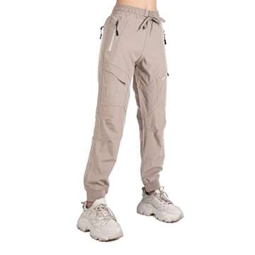 Singbring Women's Athletic Hiking Cargo Joggers Pants Outdoor Workout Lightweight Quick Dry UPF 50 Z...