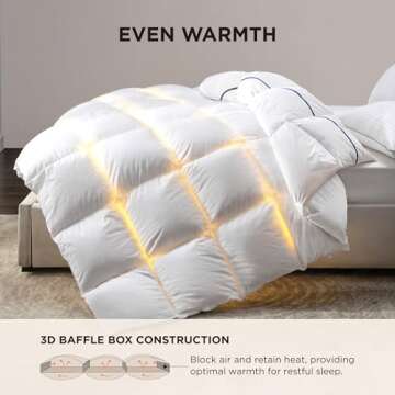 Bedsure Goose Feather Down Comforter - King Size All Season
