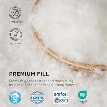 Bedsure Goose Feather Down Comforter - King Size All Season