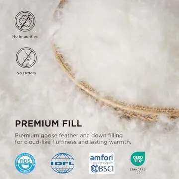 Bedsure Goose Feather Down Comforter - King Size All Season