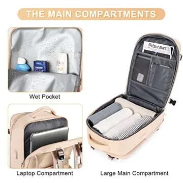 Coofay Carry On Backpack - Airline Approved & Waterproof