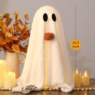 Light-Up Sherpa Ghosts for Adorable Halloween Decor