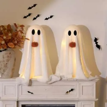 Light-Up Sherpa Ghosts for Adorable Halloween Decor