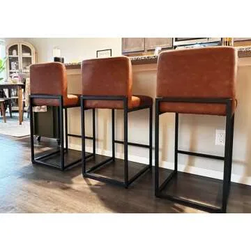 ALPHA HOME 24" Modern Bar Stools Set of 4 for Kitchen
