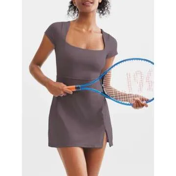 Dokuritu Womens Tennis Dress with Built-In Shorts for Comfort and Style