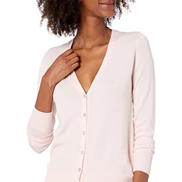 Stylish Lightweight V-Neck Cardigan for Women - Light Pink