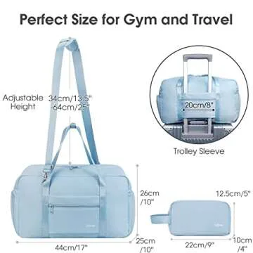 Sports Gym Travel Duffel with Shoe Compartment and Wet Storage