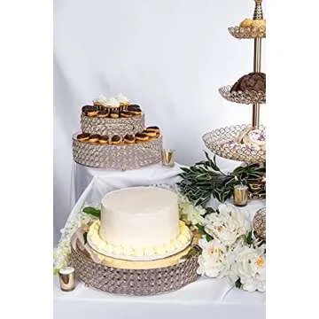 Simply Elegant 18" Round Crystal Beaded Cake Stand