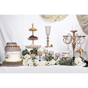 Simply Elegant 18" Round Crystal Beaded Cake Stand