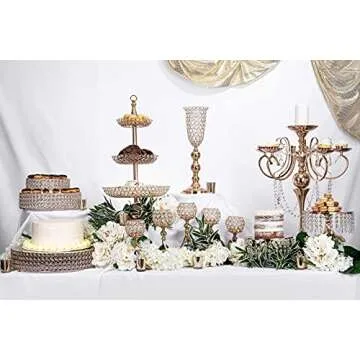Simply Elegant 18" Round Crystal Beaded Cake Stand