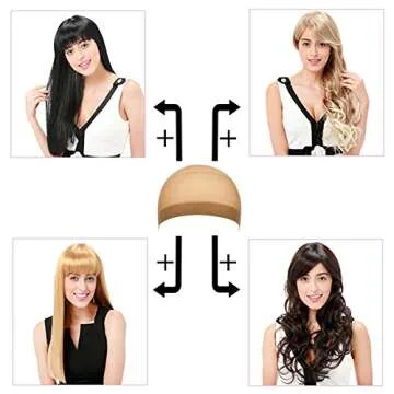 GoWorth 12 Pack Nylon Wig Caps,Wig Caps for Women and Men,Each cardboard Contains 2 Wig Caps(Beige)