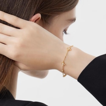 Cicy Bell Adjustable 18k Gold Bracelet with Cubic Zirconia