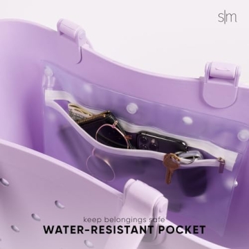 Durable Waterproof Beach Tote Bag with Zipper Pocket