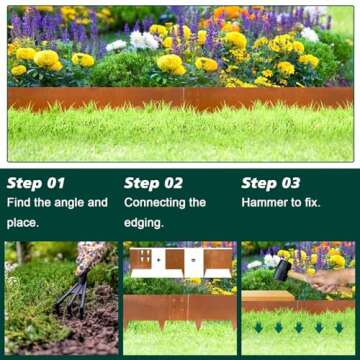 Corten Steel Landscape Edging for Garden Bed Borders