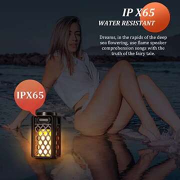 Xpoovv Outdoor Bluetooth Speakers Waterproof Portable Led Flame Speaker with Torch Atmosphere 10w Enhanced Bass for Patio Porch Garden Home Backyard Decor, Gifts for Men Women Couples Dads Moms