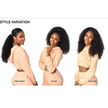 Sensationnel Instant updown halfwig pony - IUD 3 4 style in 1 half wig and pony drawstring (1B OFFBLACK)