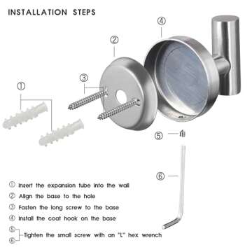 Homagic Bath Towel Hooks Robe Hook Holder Wall Mount Heavy Duty Wall Hooks SUS 304 Stainless Steel C...