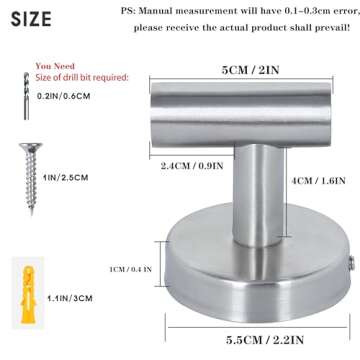 Homagic Bath Towel Hooks Robe Hook Holder Wall Mount Heavy Duty Wall Hooks SUS 304 Stainless Steel Coat Hook Closet Door for Bathroom Bedroom Hotel Kitchen Garage Pool 4 Pack (Brushed Nickel)