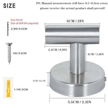 Homagic Bath Towel Hooks Robe Hook Holder Wall Mount Heavy Duty Wall Hooks SUS 304 Stainless Steel Coat Hook Closet Door for Bathroom Bedroom Hotel Kitchen Garage Pool 4 Pack (Brushed Nickel)