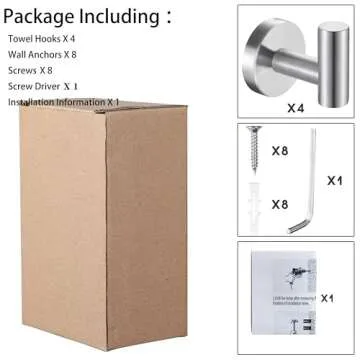 Homagic Bath Towel Hooks Robe Hook Holder Wall Mount Heavy Duty Wall Hooks SUS 304 Stainless Steel Coat Hook Closet Door for Bathroom Bedroom Hotel Kitchen Garage Pool 4 Pack (Brushed Nickel)