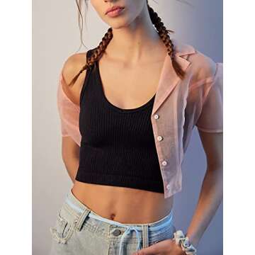 3 Pieces Womens Tank Tops Cute Sexy Going Out Ribbed Summer Tops Black White Crop Tops for Women(S055L-heihuilv)